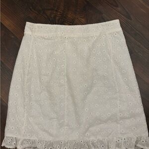 Miami White Eyelet Pencil Skirt